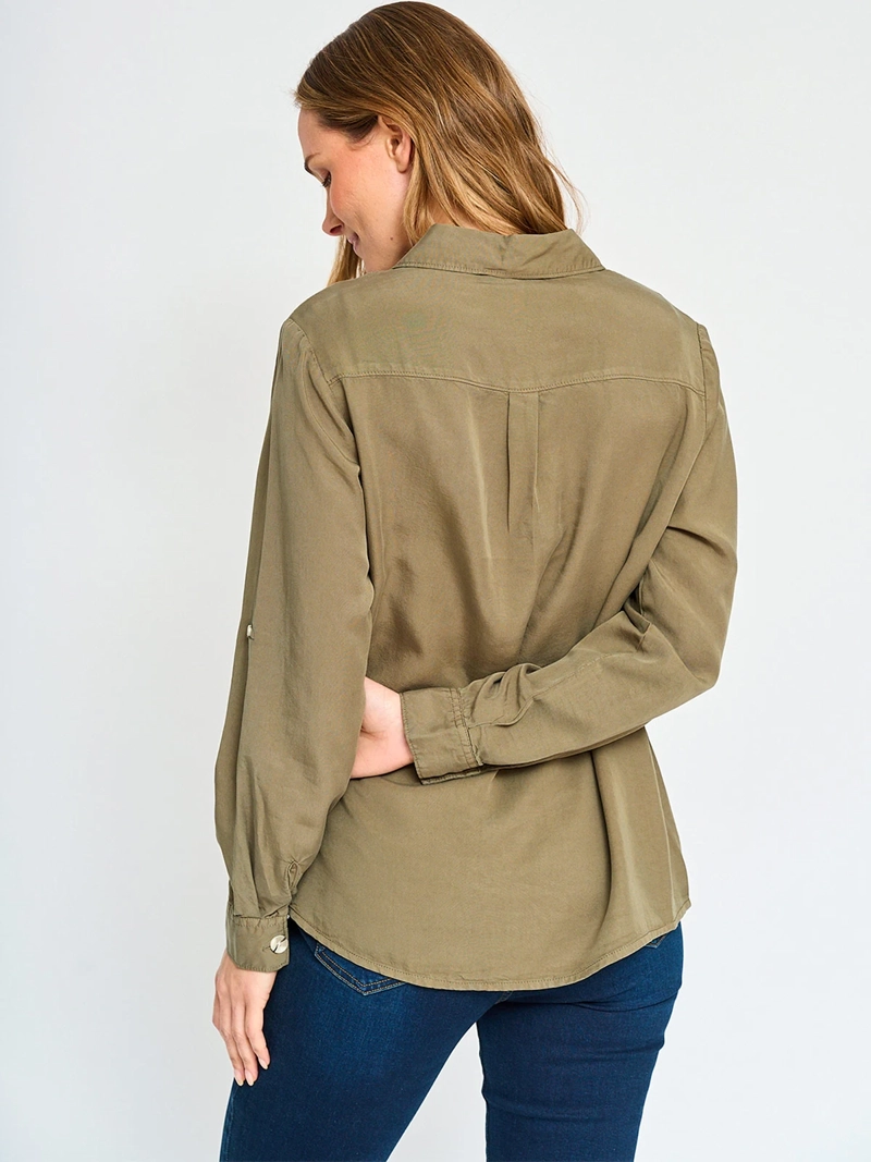 BLUSA MANGA LARGA MUJER AZIZ CAMISERA - 2