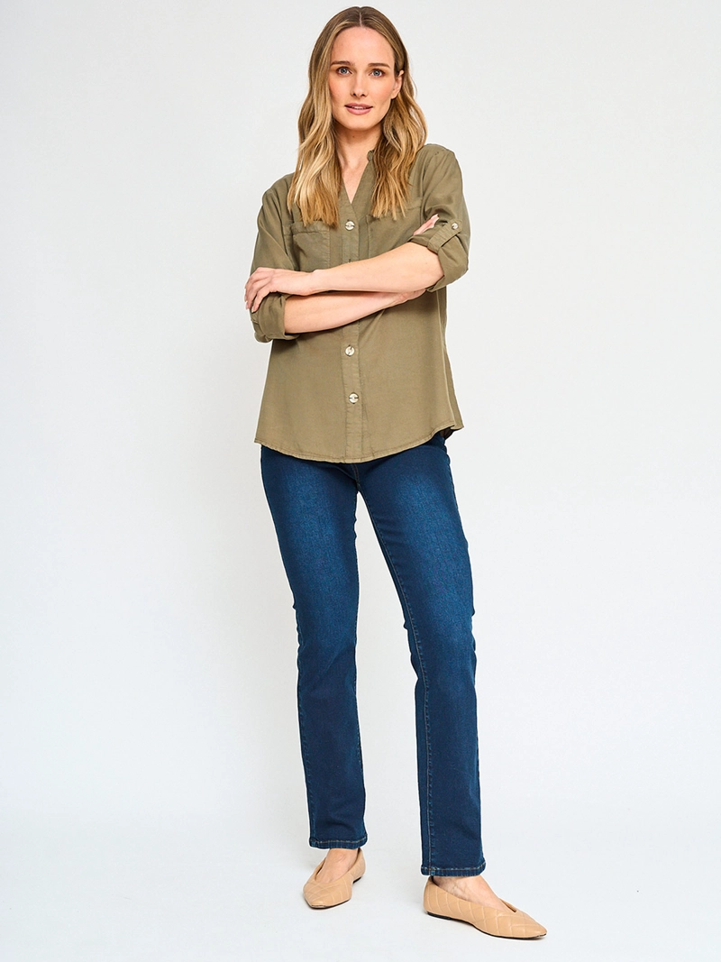 BLUSA MANGA LARGA MUJER AZIZ CAMISERA - 4
