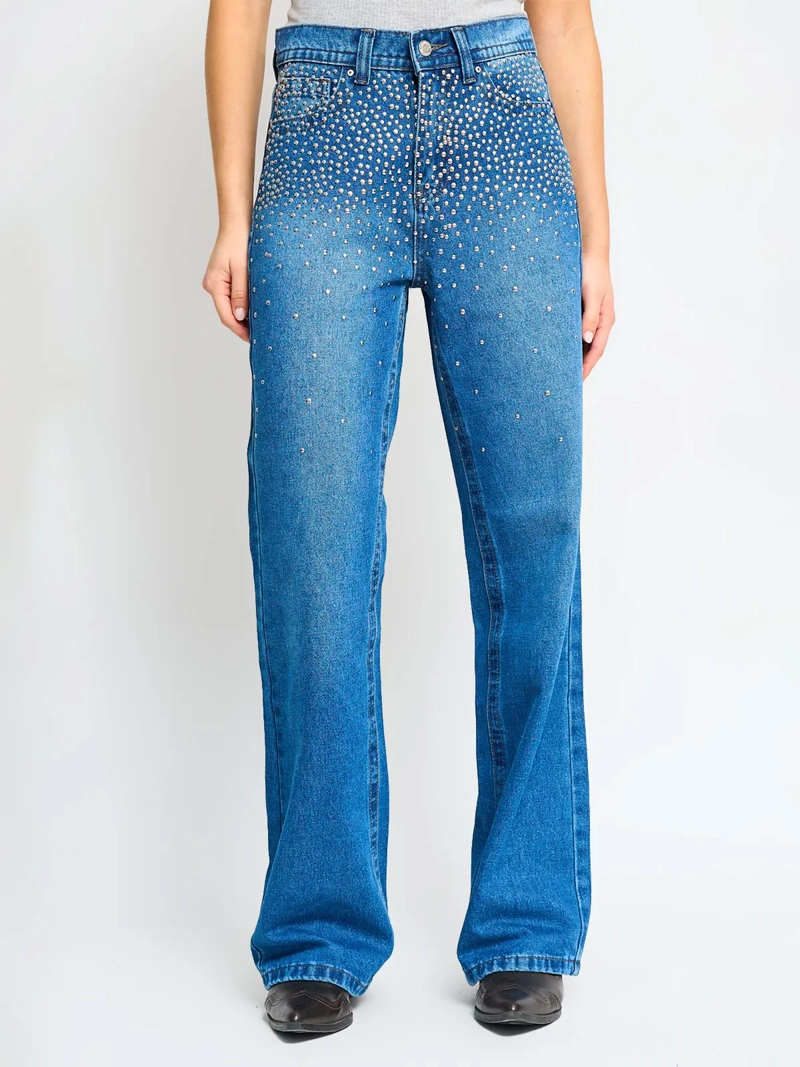 JEANS MUJER BARBADOS TACHAS ALGODÓN  - 2