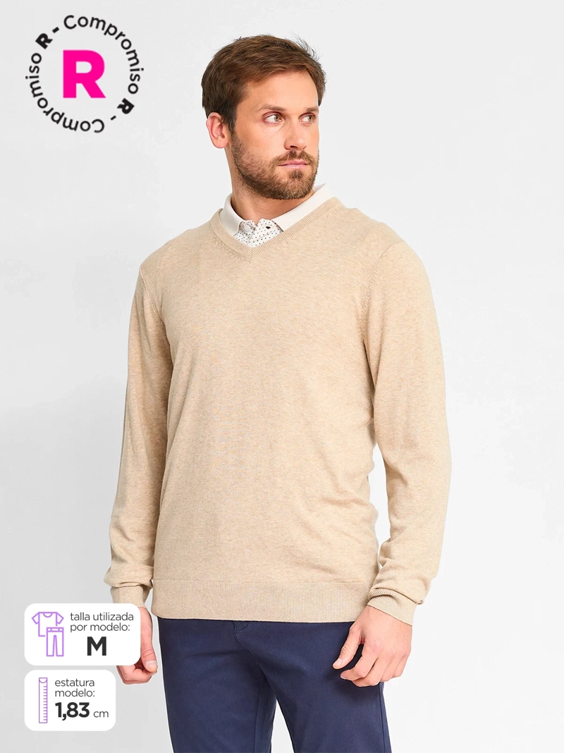 SWEATER ALGODÓN HOMBRE KENNETH STEVENS CUELLO EN V - 1
