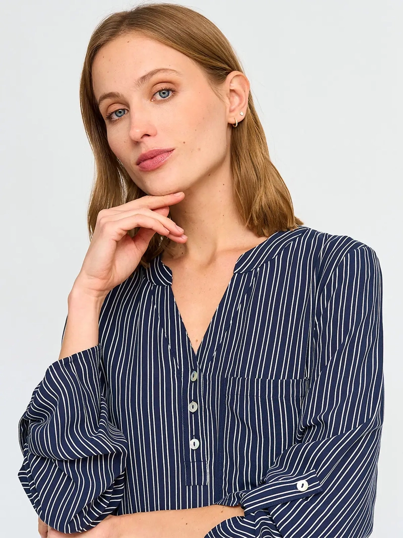 BLUSA MANGA LARGA MUJER REGATTA CUELLO MAO ESTAMPADO - 3