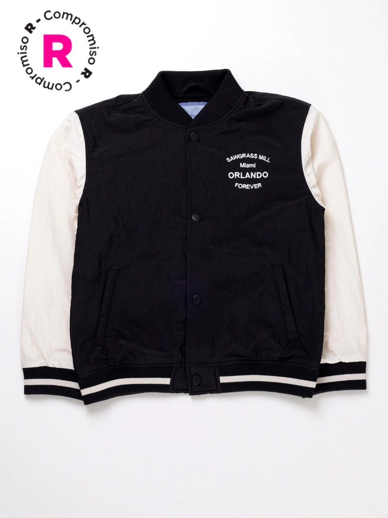 CHAQUETA NIÑO HARVEST NEGRO CORTAVIENTO FORRO - 1