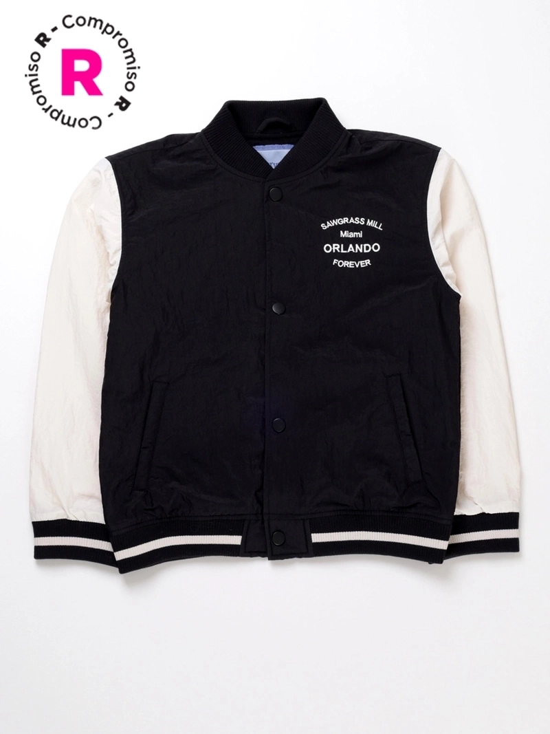 CHAQUETA NIÑO HARVEST NEGRO CORTAVIENTO FORRO - 1