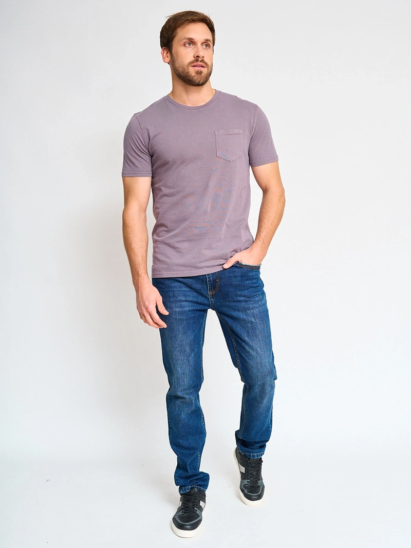 POLERA HOMBRE CACHAREL MANGA CORTA ALGODÓN CUELLO REDONDO - 4