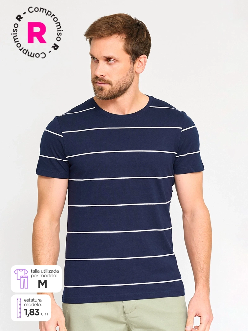 POLERA ALGODÓN HOMBRE KENNETH STEVENS CUELLO REDONDO - 1