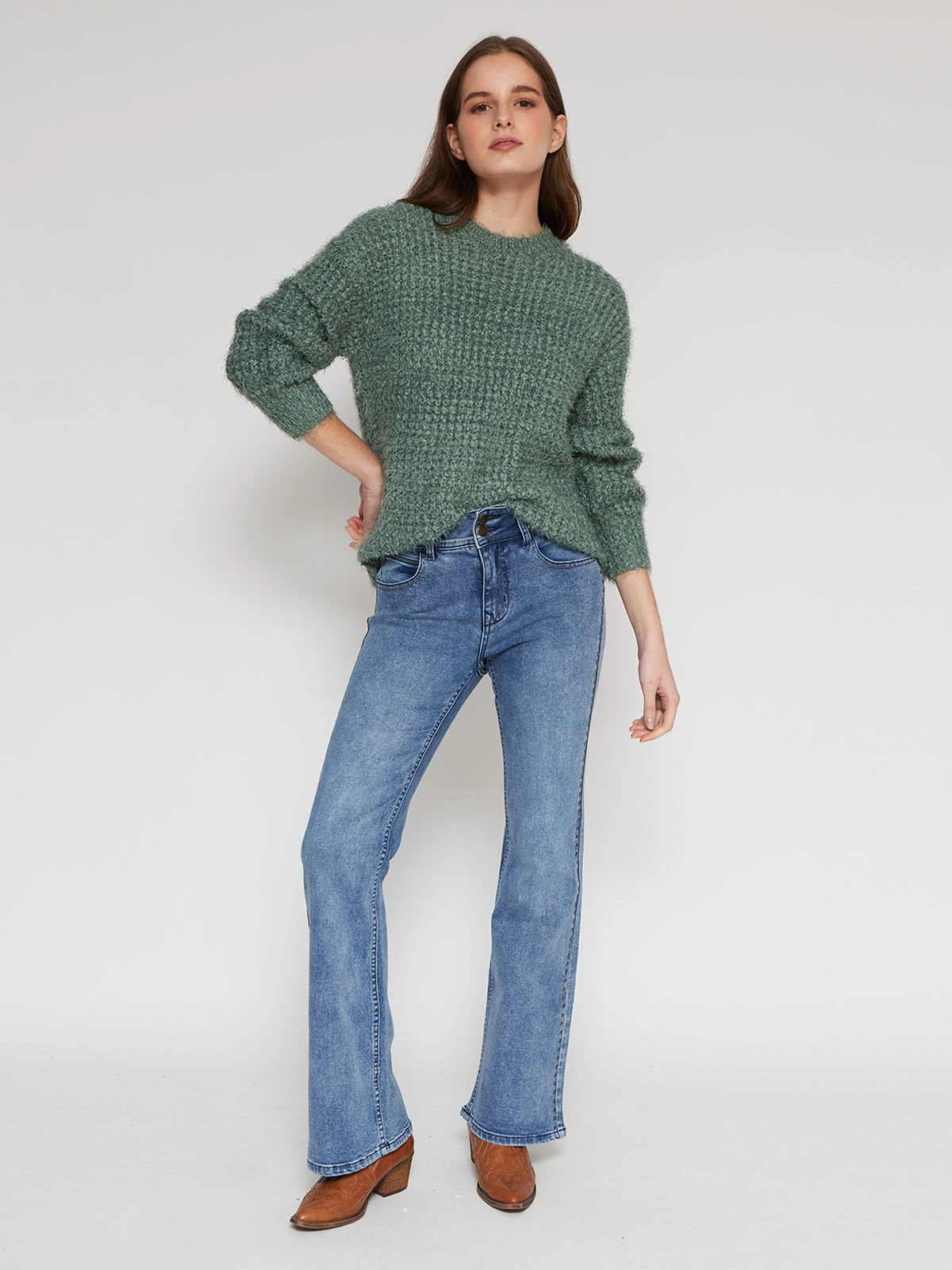 SWEATER MUJER TATIENNE CUELLO REDONDO BRILLOS - 4