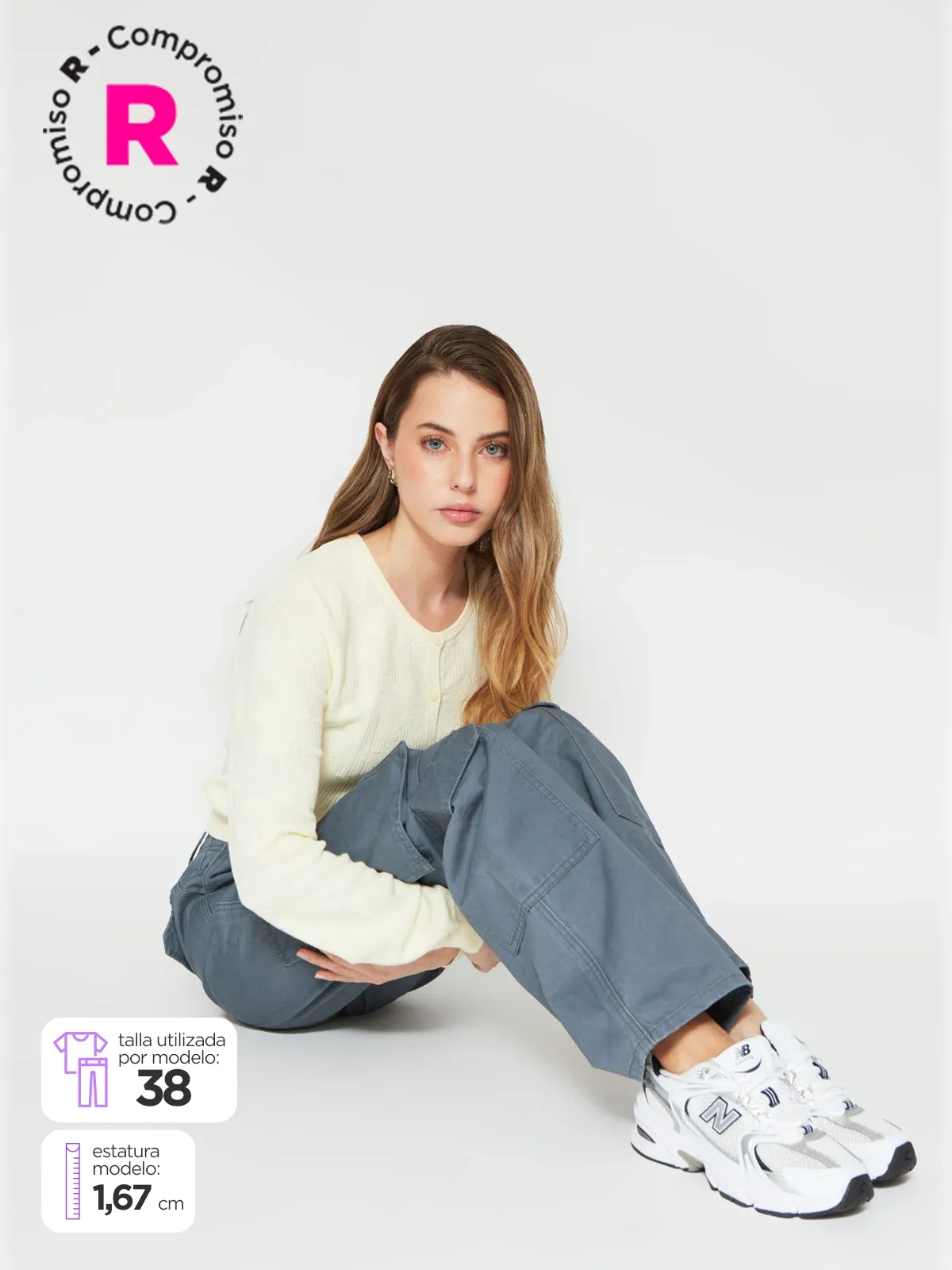 PANTALÓN DE BUZO MUJER INDEX CARGO ALGODÓN  - 1