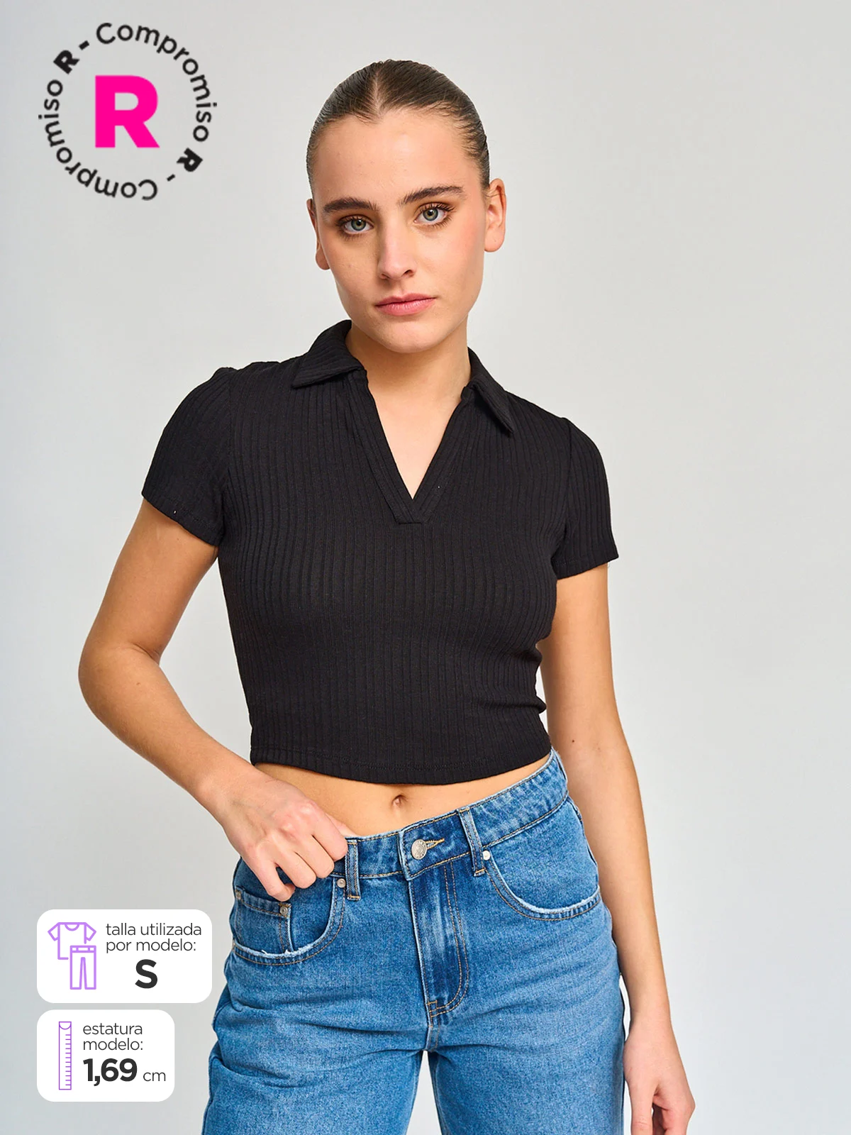 POLERA MANGA CORTA ALGODÓN MUJER INDEX CUELLO POLO - 1
