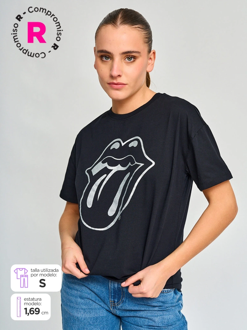 POLERA MANGA CORTA ALGODÓN MUJER INDEX THE ROLLING STONES - 1