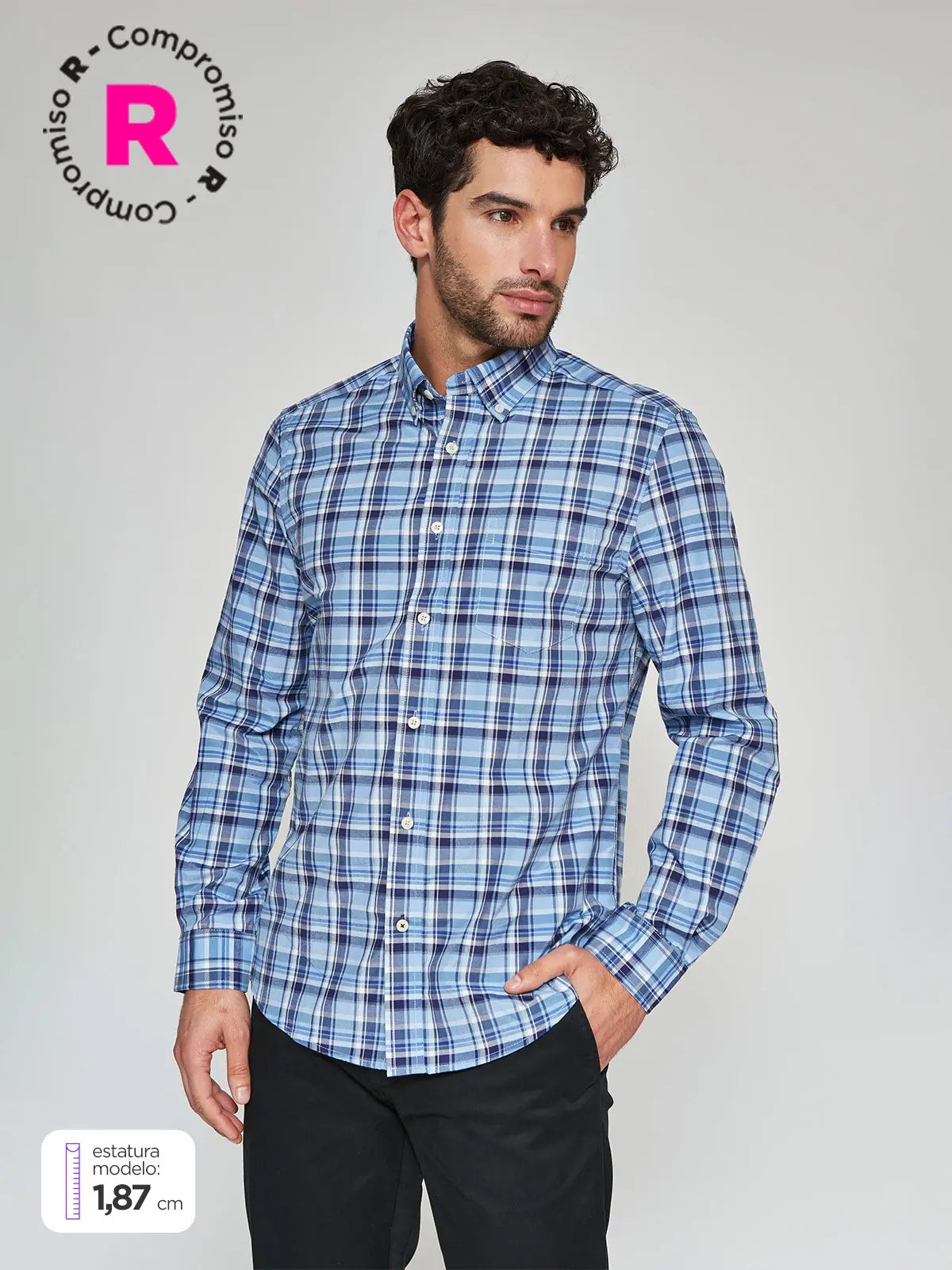 CAMISA MANGA LARGA ALGODÓN HOMBRE KENNETH STEVENS BORJA - 1