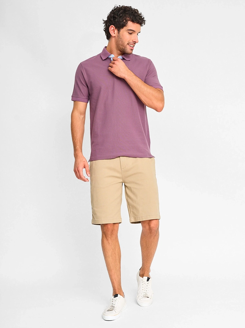 POLERA HOMBRE CACHAREL MANGA CORTA ALGODÓN BÁSICA - 4