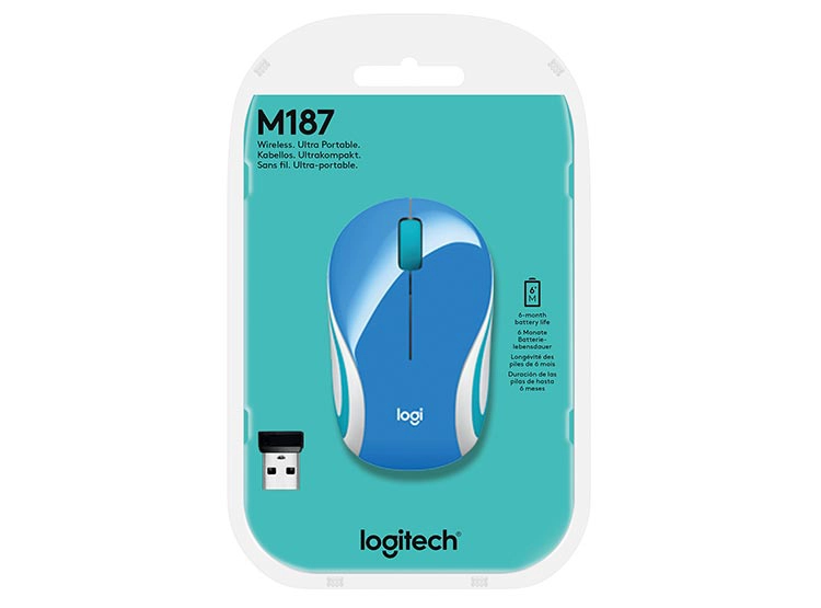 MOUSE INALÁMBRICO LOGITECH M187 AZUL - 5