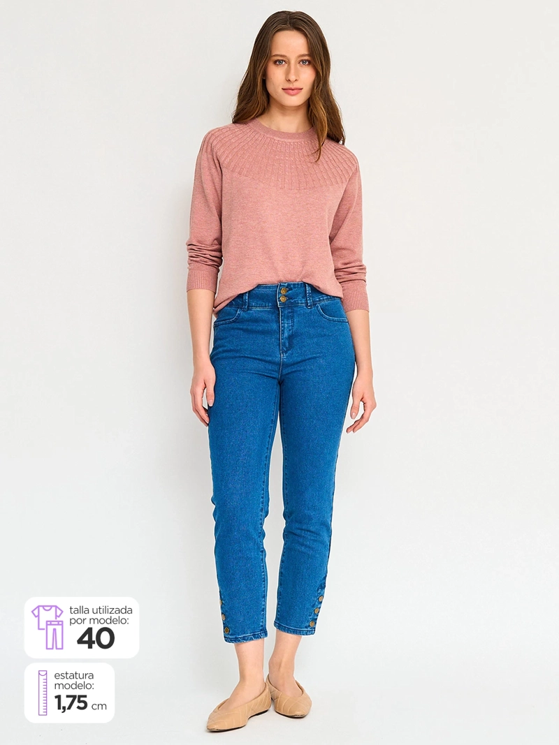 JEANS MUJER AZIZ REGULAR ALGODÓN