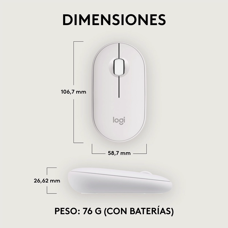 MOUSE INALÁMBRICO LOGITECH 2 M350 BLANCO - 8