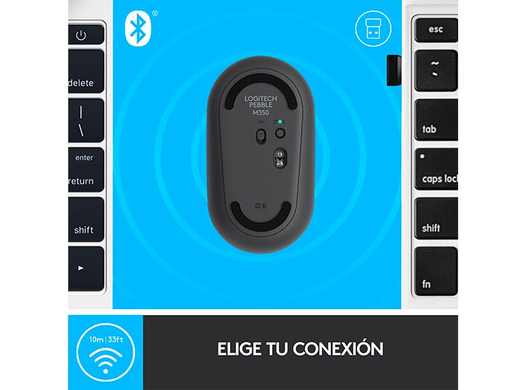 MOUSE INALÁMBRICO LOGITECH 2 M350 GRAFITO - 5
