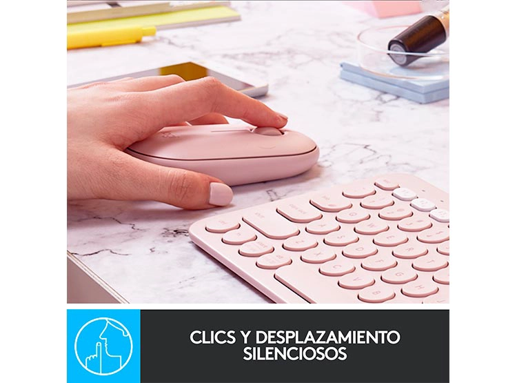 MOUSE INALÁMBRICO LOGITECH 2 M350 ROSADO - 3