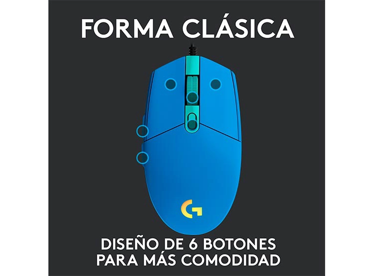 MOUSE LOGITECH G203 LIGHTSYNC AZUL - 4