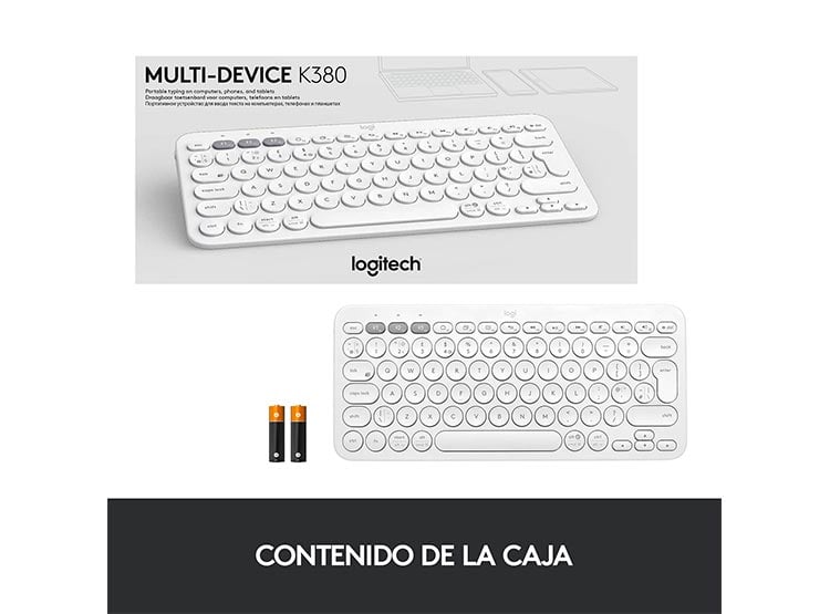 TECLADO WINDOWS MAC OS LINUX INALÁMBRICO LOGITECH PEBBLE KEYS 2 K380 BLANCO - 9