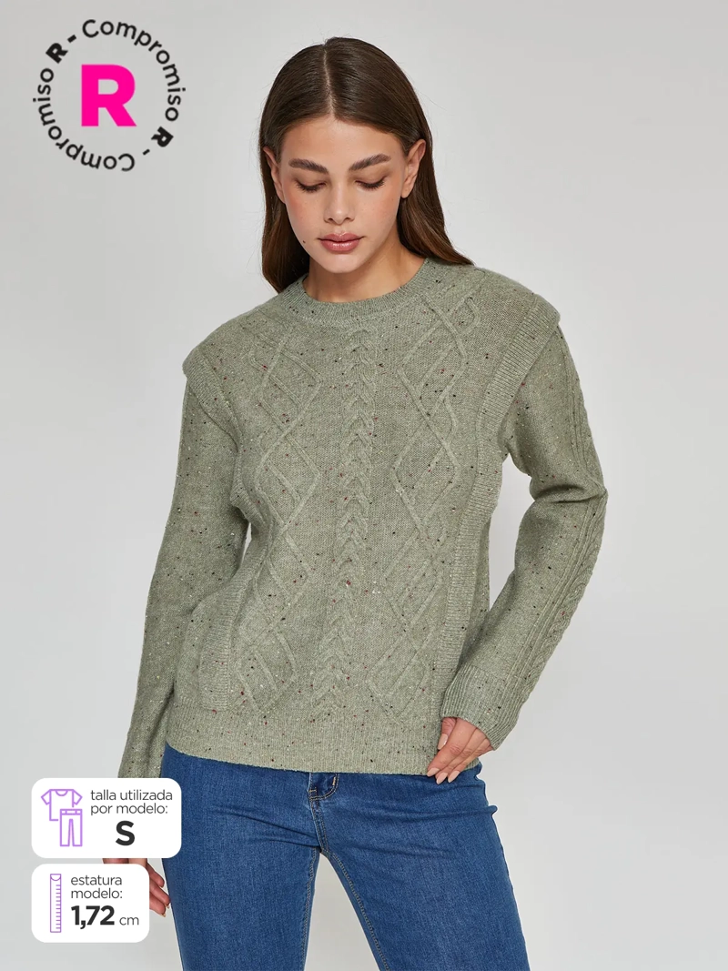 SWEATER MANGA LARGA MUJER AZIZ CARMIN