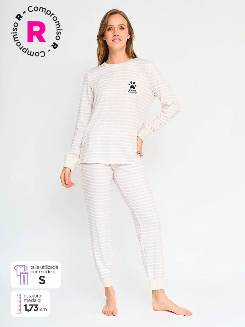 PIJAMA MANGA LARGA MUJER INDEX CUTE PRINT