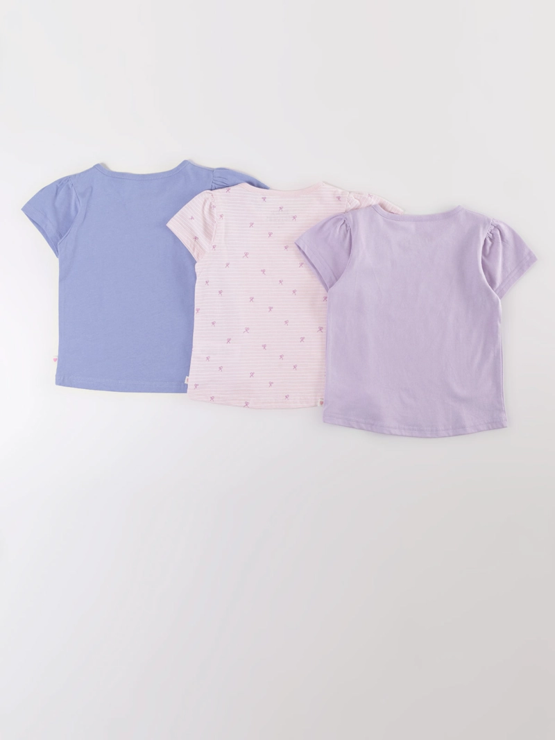 PACK X3 POLERA MANGA CORTA ALGODÓN NIÑA BABY HARVEST - 2