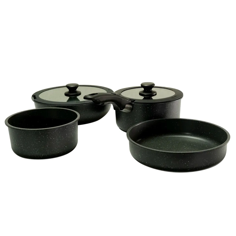 BATERÍA DE COCINA CAROTE 7 PZS GRANITO NEGRO - 1