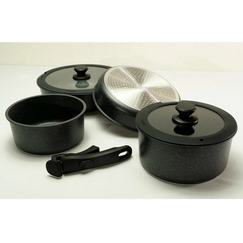BATERÍA DE COCINA CAROTE 7 PZS GRANITO NEGRO - 3