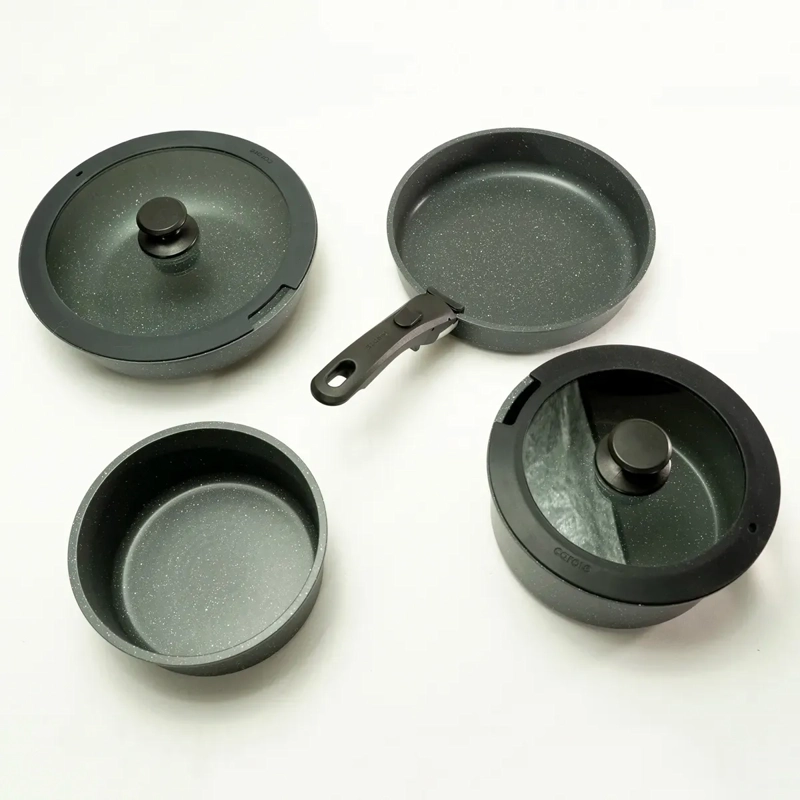 BATERÍA DE COCINA CAROTE 7 PZS GRANITO NEGRO - 6