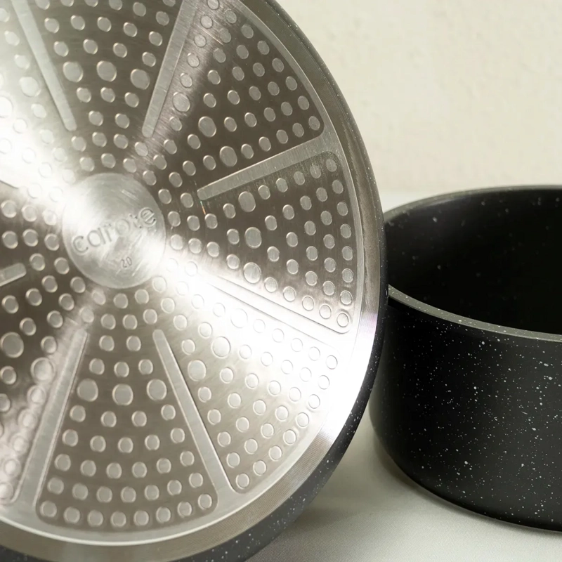 BATERÍA DE COCINA CAROTE 7 PZS GRANITO NEGRO - 9
