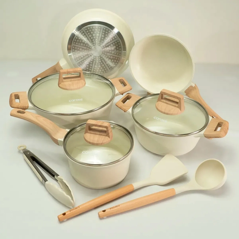 BATERÍA DE COCINA CAROTE 11 PZS BLANCO CREMA - 2
