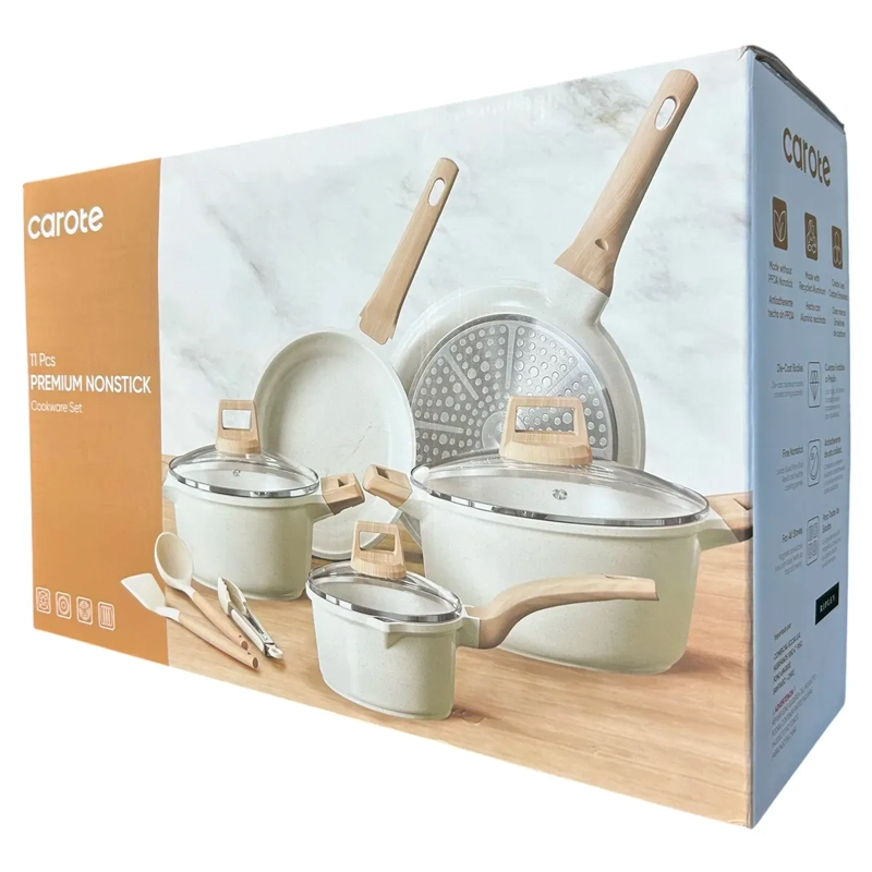 BATERÍA DE COCINA CAROTE 11 PZS BLANCO CREMA - 9