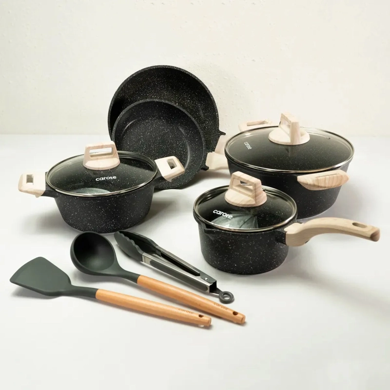 BATERÍA DE COCINA CAROTE 11 PZS GRANITO NEGRO - 2