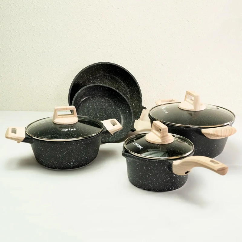 BATERÍA DE COCINA CAROTE 11 PZS GRANITO NEGRO - 3