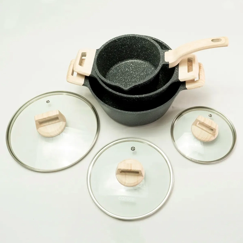 BATERÍA DE COCINA CAROTE 11 PZS GRANITO NEGRO - 4