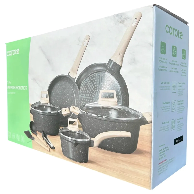 BATERÍA DE COCINA CAROTE 11 PZS GRANITO NEGRO - 9