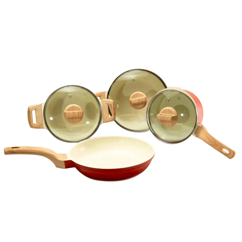 BATERÍA DE COCINA CAROTE 7 PZS BURDEO - 1