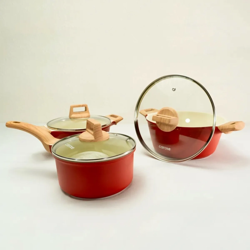 BATERÍA DE COCINA CAROTE 7 PZS BURDEO - 3
