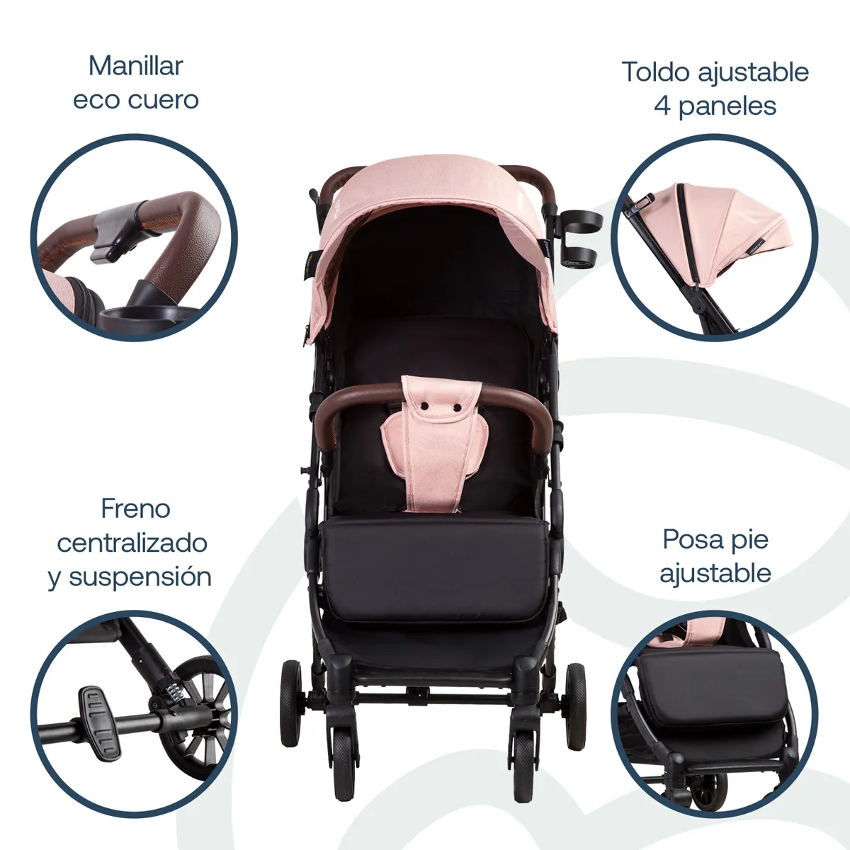 COCHE MALETA ULTRACOMPACTO PASEO MICRO SX ROSA BEBESIT - 11