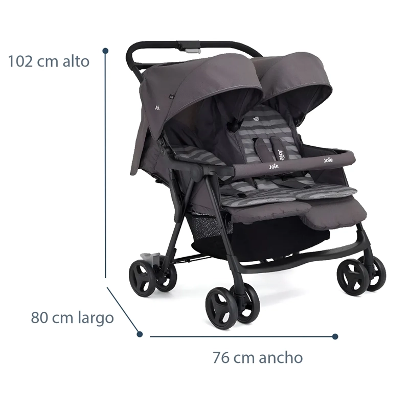 COCHE PASEO JOIE JO420S1217DP GRIS DOBLE AIRE TWIN DARK PEWTER - 2