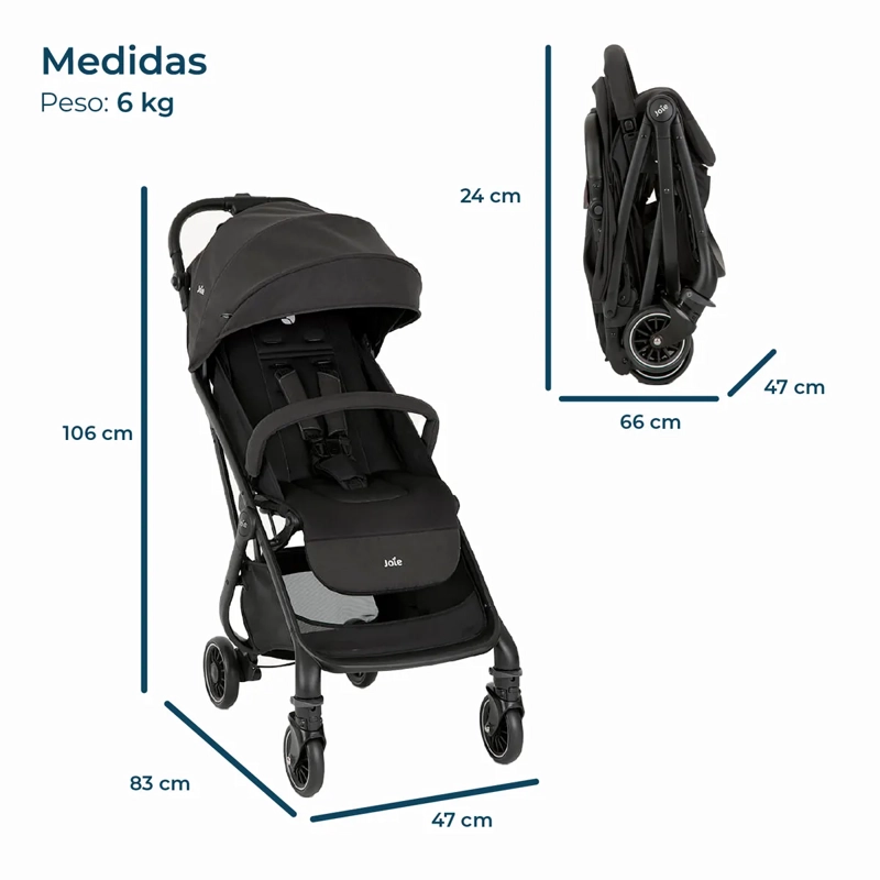 COCHE DE PASEO JOIE NEGRO JOIA TRAVEL TOURIST S1706 - 9