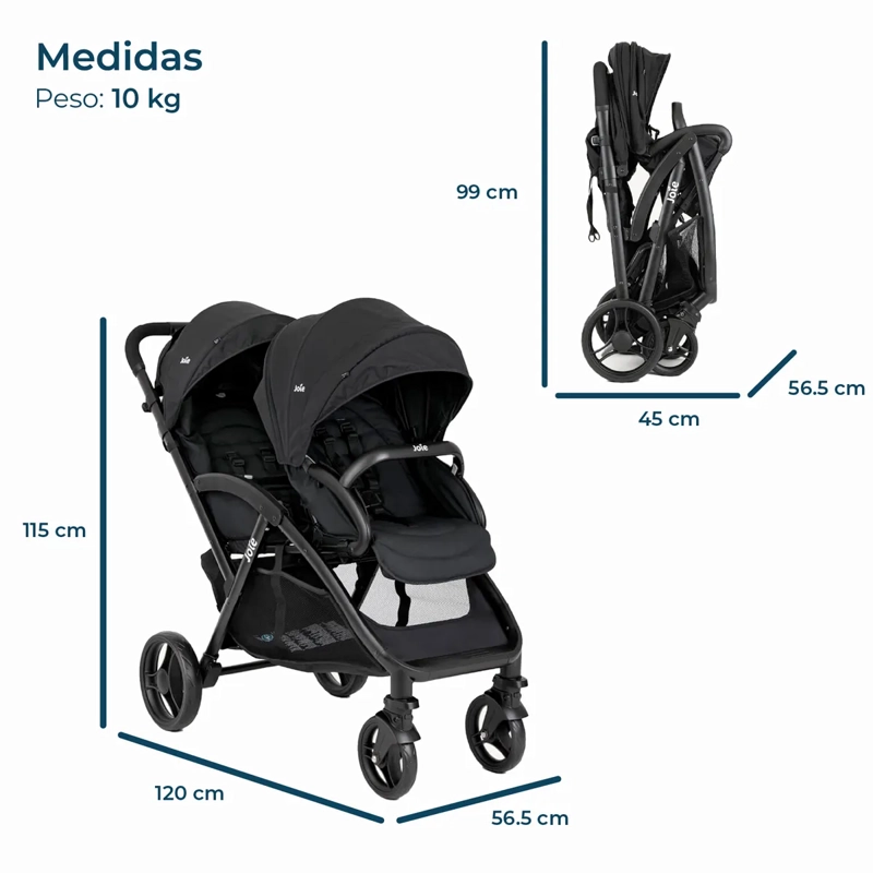 COCHE PASEO JOIE JO420S1424S NEGRO EVALITE DUO SHALE - 3