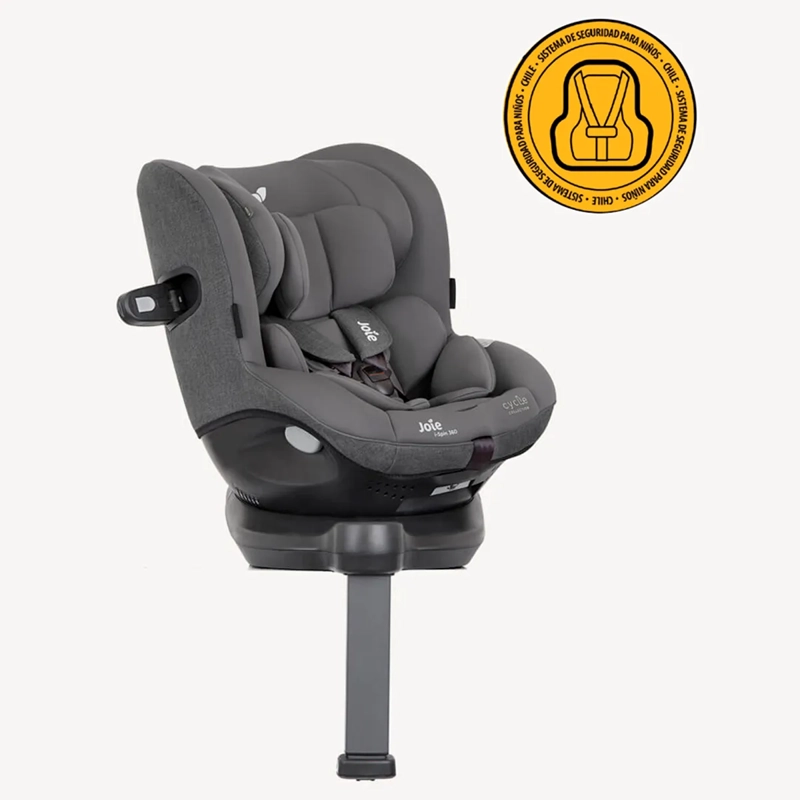 SILLA DE AUTO JOIE GRIS GIRATORIA SPIN 360° SHELL - 1