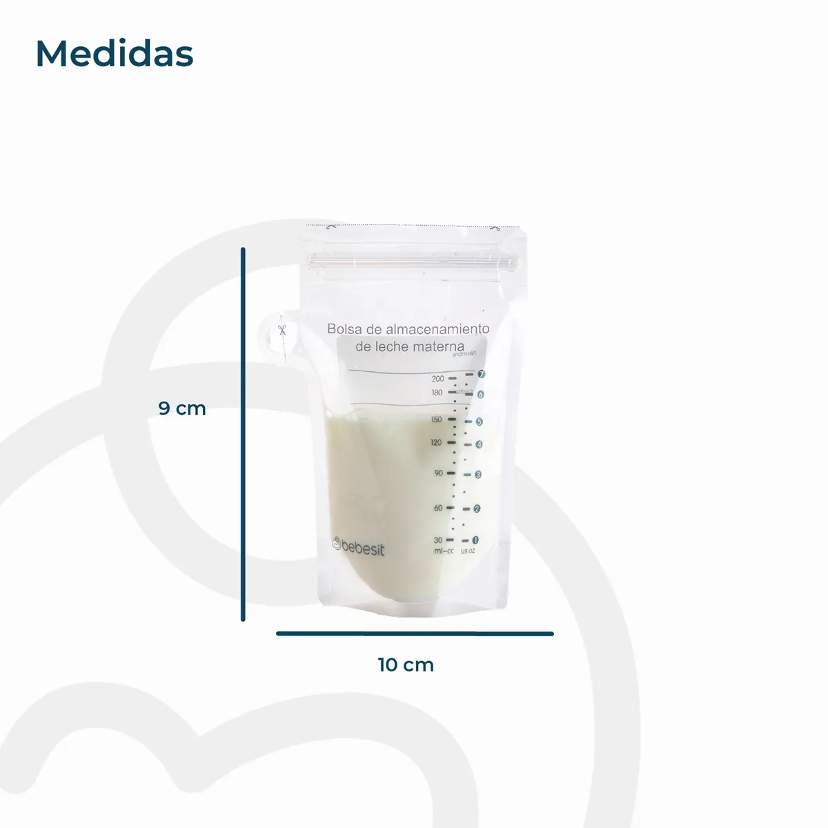 PACK BEBESIT BB001016180 30 BOLSAS ALMACENAMIENTO LECHE MATERNA 200ML - 7