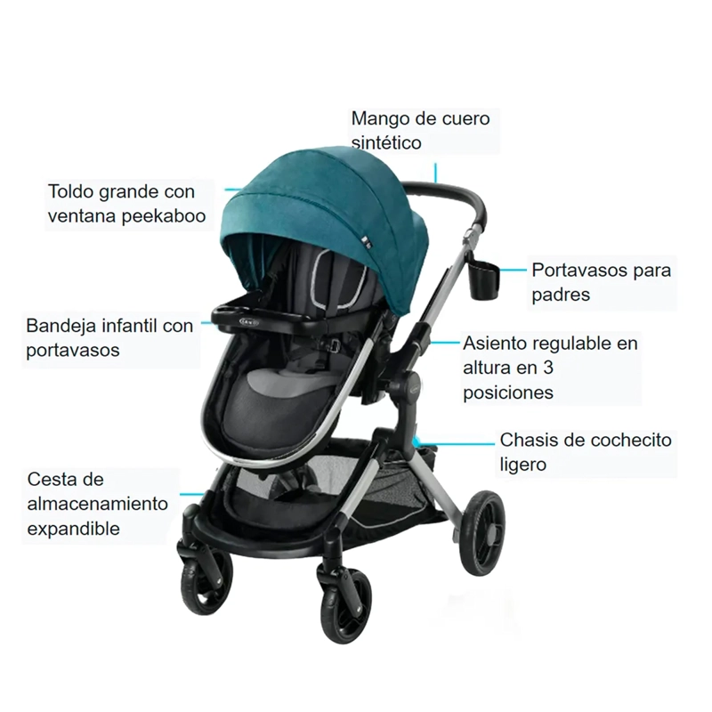 COCHE TRAVEL SYSTEM GRACO GR22173543 GRIS LT ELITE BYFLD - 3