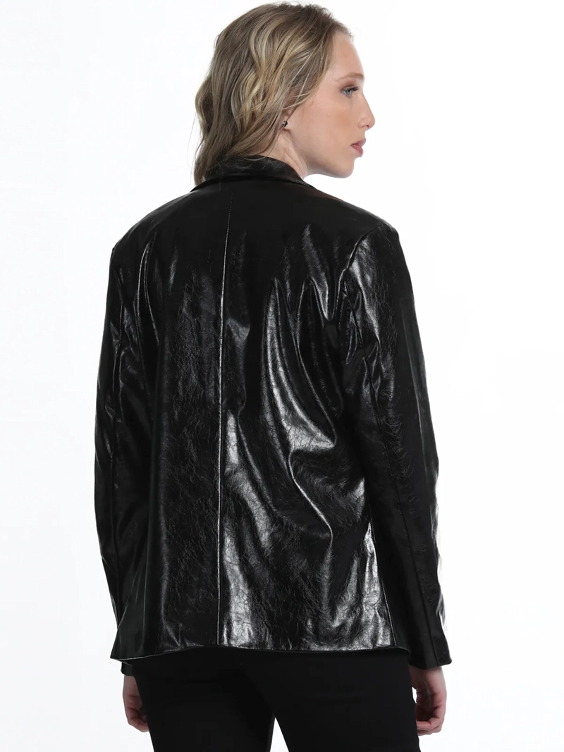 BLAZER MUJER ELLUS BURDEO CON ACABADO LUSTROSO - 3