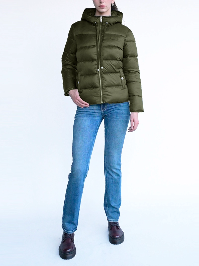 PARKA MUJER ELLUS OLIVA ACOLCHADA - 1