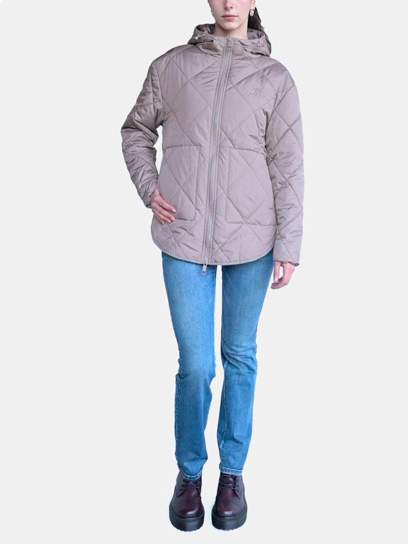 PARKA MUJER ELLUS TAUPE ACOLCHADA - 4