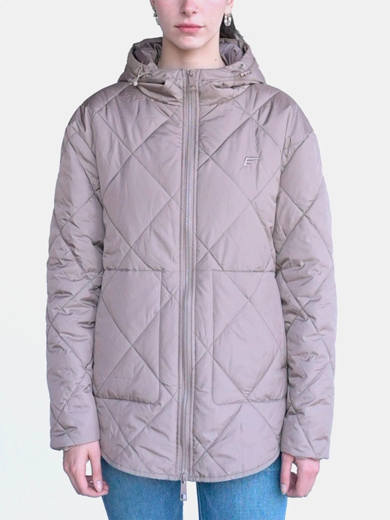 PARKA MUJER ELLUS TAUPE ACOLCHADA