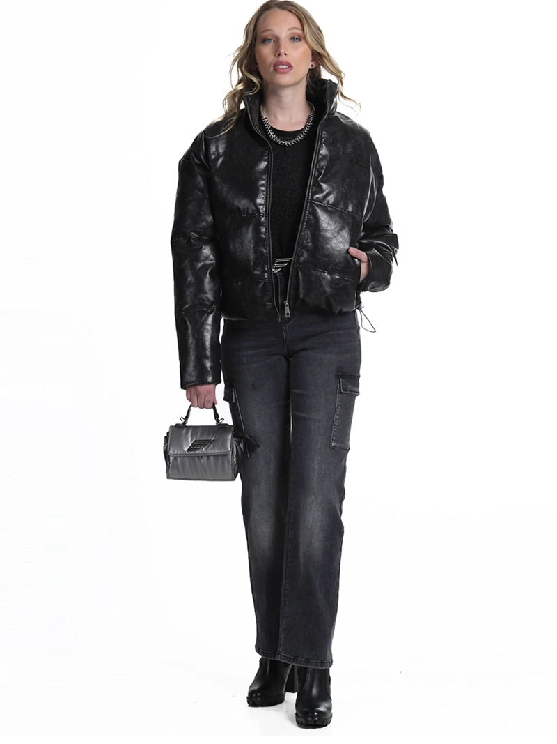 PARKA MUJER ELLUS NEGRO ACABADO BRILLANTE