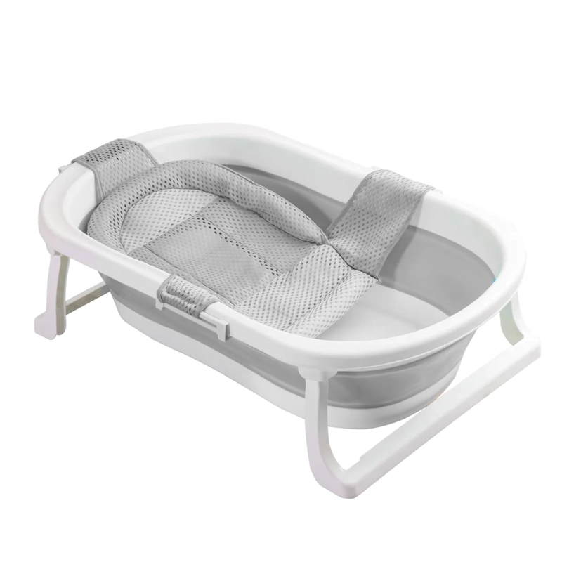 BAÑERA BEBE JELLY PLEGABLE CON HAMACA Y TERMÓMETRO GRIS - 1